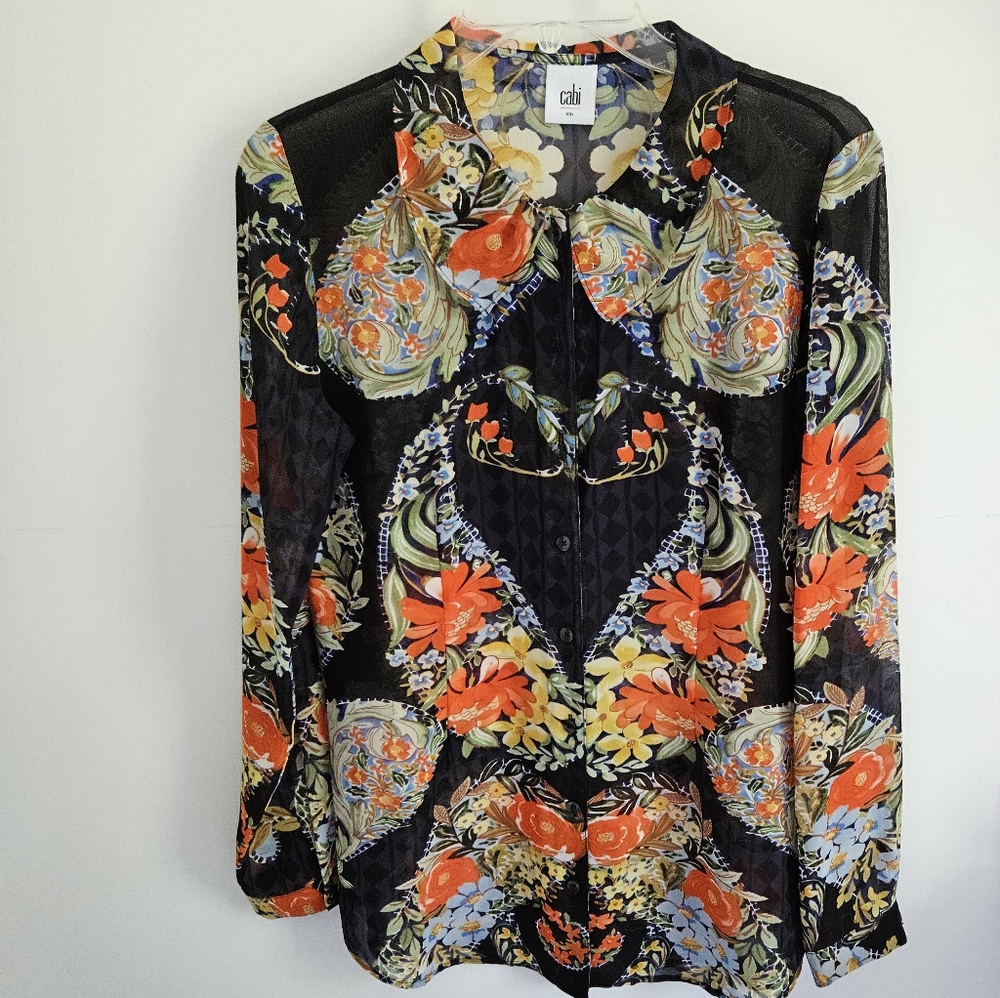 Cabi floral button down blouse 3072
